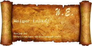Weiger Enikő névjegykártya